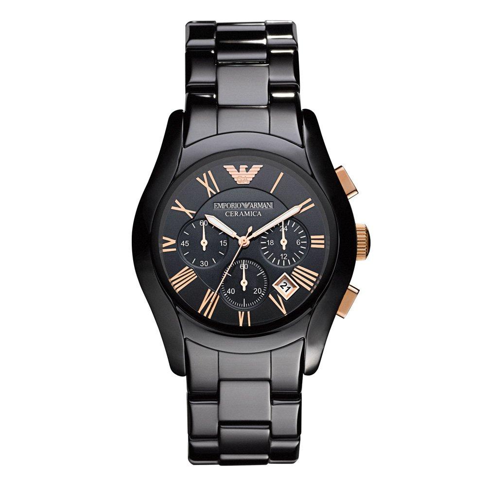 Armani chronograph watch online black